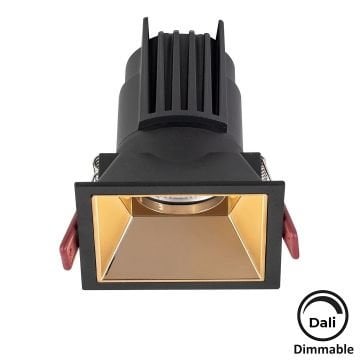 MOLLED MOL4161M Dali Dimli 8 Watt Siyah-Gold Sıva Altı Kare LED Spot (SAMSUNG/OSRAM/PHILIPS LED & EAGLERISE/PHILIPS/LIFUD Driver)