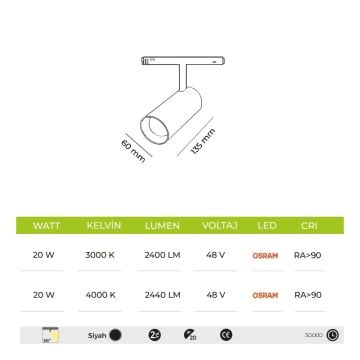 MOLLED MOL6036 20 Watt LED Magnet Ray Spot (OSRAM LED)