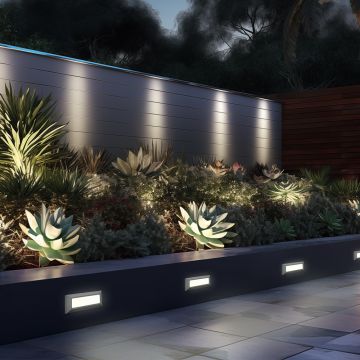 Braytron BG38-01882 3 Watt Gri Kasa Sıva Üstü Dikdörtgen Dış Mekan LED Merdiven Armatürü - 3 Işık Renkli (Beyaz + Ilık Beyaz + Gün Işığı)