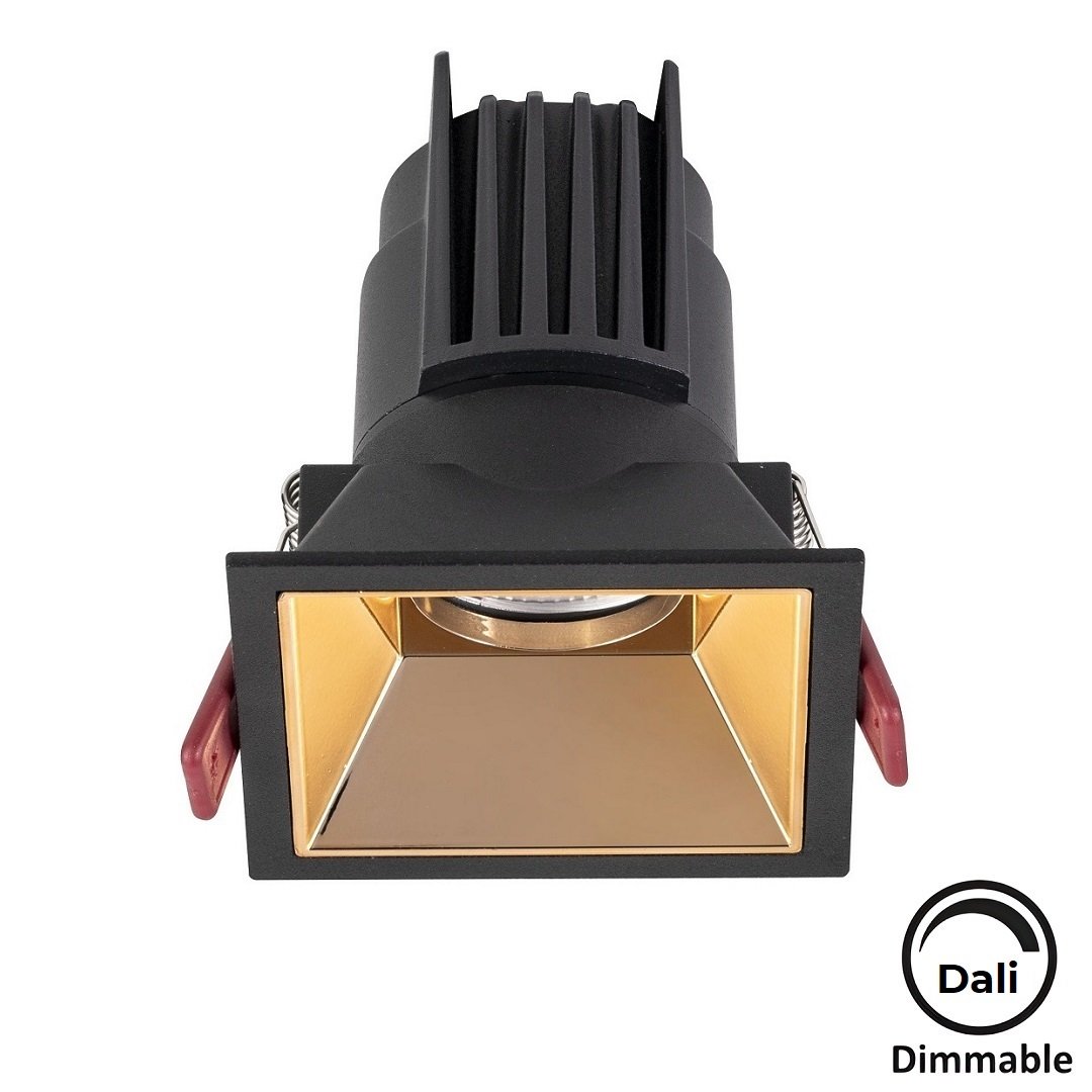 MOLLED MOL4161M Dali Dimli 10 Watt Siyah-Gold Sıva Altı Kare LED Spot (SAMSUNG/OSRAM/PHILIPS LED & EAGLERISE/PHILIPS/LIFUD Driver)
