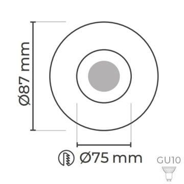 MOLLED MOL4164 Sıva Altı Siyah Yuvarlak Spot Kasası (Metal)