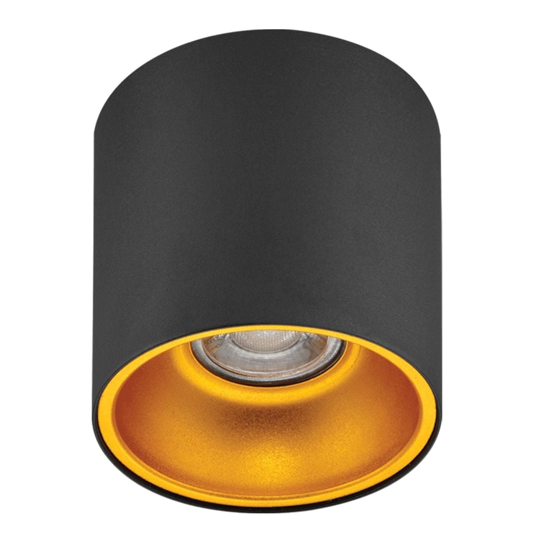 goldX ZE830-1-BG 12 Watt 10x10 cm Siyah-Kızıl Gold Sıva Üstü Silindir LED Spot (SAMSUNG LED & EAGLERISE Driver)
