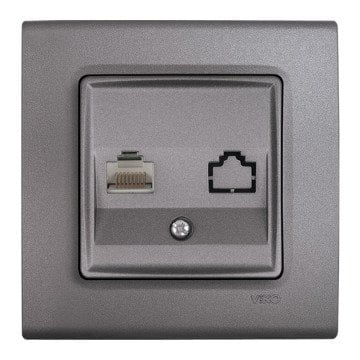VİKO Linnera Life 90442078 Data Prizi (RJ45 CAT6) [Granit Grisi]