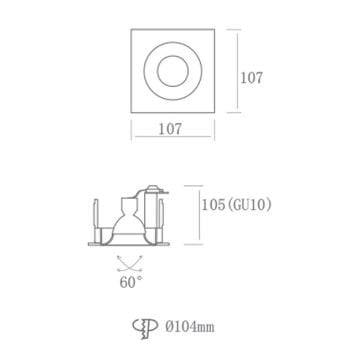 JUPITER JD230 S S Siyah Sıva Altı Hareketli Kare Spot Kasası - Metal