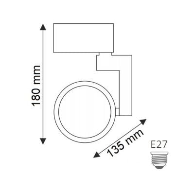 HELIOS HS 2430 PAR30 Tip Siyah Ray Spot Kasası (E27 Duylu)