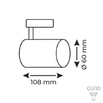 HELIOS HS 2413 Siyah Ray Spot Kasası (GU10 Duylu)
