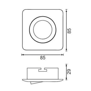 JUPITER JH697 K Krom Sıva Altı Hareketli Kare Spot Kasası - Metal