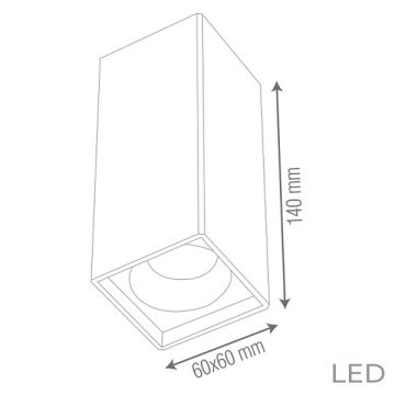 goldX ZE159-BK 12 Watt 6x6x14 cm Siyah/Beyaz Sıva Üstü LED Spot (SAMSUNG LED & EAGLERISE Driver)