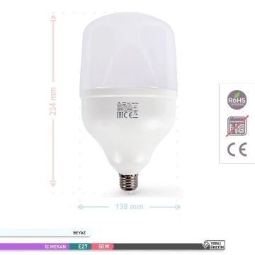 ACK AA13-05023 50 Watt Torch LED Ampul - SAMSUNG LED - Beyaz Işık (6500K)