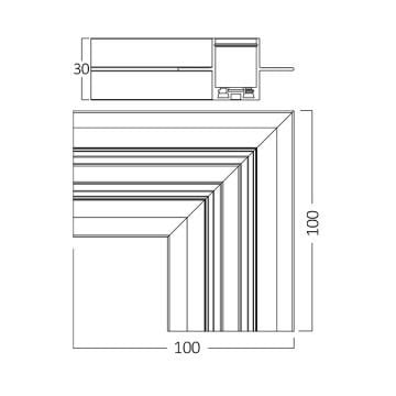 Braytron BY41-10511 Ultra Slim Sıva Altı Magnet Ray Tavan Köşe Dönüş Aparatı (Tavan-Tavan)