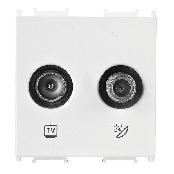 VİKO Ultima/Sistema/Optima WVTT2461-4WH Uydu Prizi (TV-SAT - 11dB - Geçişli) [Beyaz]