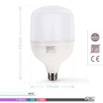 ACK AA13-04020 40 Watt Torch LED Ampul - SAMSUNG LED - Gün Işığı (3000K)