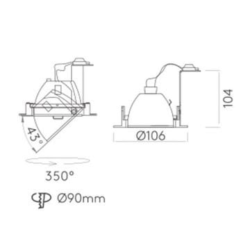 JUPITER JH662 S Siyah Sıva Altı Hareketli Yuvarlak Spot Kasası - Metal