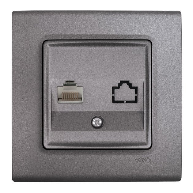 VİKO Linnera Life 90442013 Nümeris-Telefon Prizi (RJ11) [Granit Grisi]