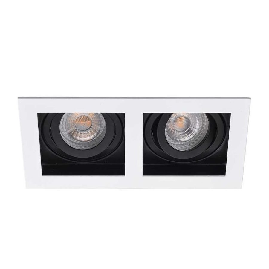 JUPITER JH640 B Beyaz-Siyah Sıva Altı Hareketli İkili Spot Kasası - Metal