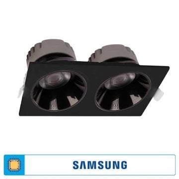 ACK AD10-03601 2x25 Watt Siyah İkili Sıva Altı SAMSUNG LED Spot - Gün Işığı (3000K)