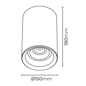 MOLLED MOL2062 Siyah/Beyaz Kasa 26 Watt 15x18 cm Sıva Üstü LED Spot (SAMSUNG/OSRAM/PHILIPS LED & EAGLERISE/LIFUD Driver)
