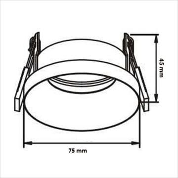 JUPITER JD644 S Siyah Sıva Altı Yuvarlak Spot Kasası - Metal