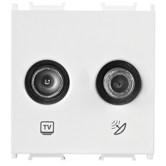 VİKO Ultima/Sistema/Optima WVTT2460-4MW Uydu Prizi Sonlu (TV-SAT - 2M) [Metalik Beyaz]