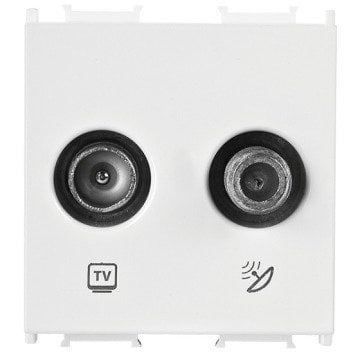 VİKO Ultima/Sistema/Optima WVTT2460-4MW Uydu Prizi Sonlu (TV-SAT - 2M) [Metalik Beyaz]