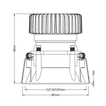 JUPITER LS554 C 12 Watt Beyaz Sıva Altı Yuvarlak LED Spot - Metal - Gün Işığı (3000K)
