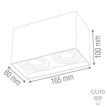 goldX ZE149-BK Siyah/Beyaz Sıva Üstü İkili Spot Kasası (GU10 Duylu)