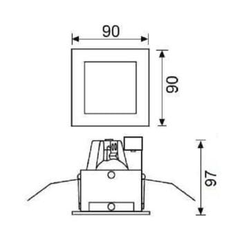 JUPITER JD232 B Beyaz-Siyah Sıva Altı Hareketli Kare Spot Kasası - Metal
