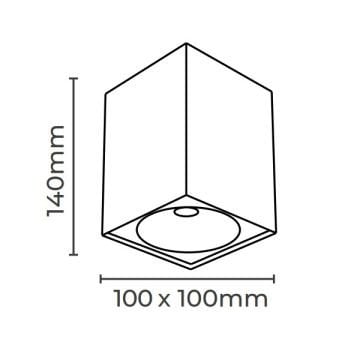 MOLLED MOL361-1 10x10x14 cm 10 Watt Siyah-Bakır Sıva Üstü LED Spot (Metal)
