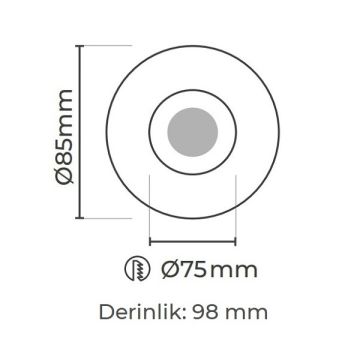 MOLLED MOL4135SBM Dali Dimli 8 Watt Beyaz-Siyah Sıva Altı LED Spot (SAMSUNG/OSRAM/PHILIPS LED & EAGLERISE/PHILIPS/LIFUD Driver)