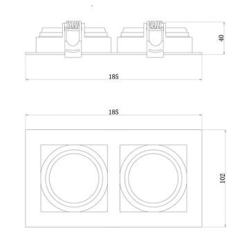JUPITER JK640 B Beyaz Sıva Altı İkili Spot Kasası - Plastik