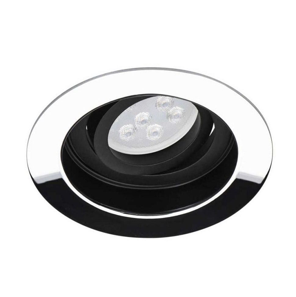 JUPITER JH638 K Krom-Siyah Sıva Altı Hareketli Yuvarlak Spot Kasası - Metal