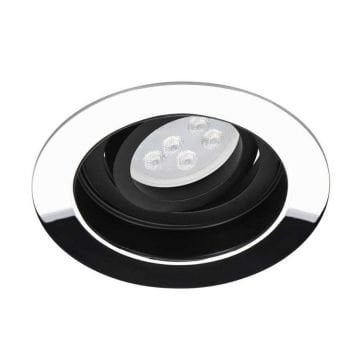 JUPITER JH638 K Krom-Siyah Sıva Altı Hareketli Yuvarlak Spot Kasası - Metal