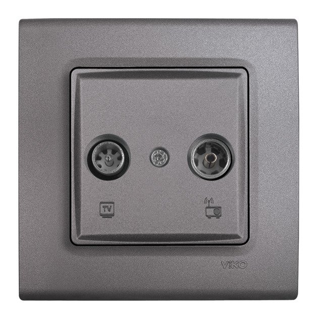VİKO Linnera Life 90442022-24 TV-Radyo Prizi (12dB - Geçişli) [Granit Grisi]