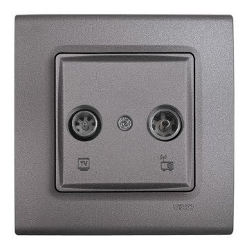 VİKO Linnera Life 90442022-24 TV-Radyo Prizi (12dB - Geçişli) [Granit Grisi]