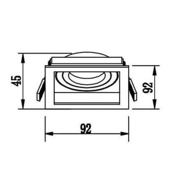 JUPITER JH839 S Siyah Sıva Altı Hareketli Kare Spot Kasası - Metal