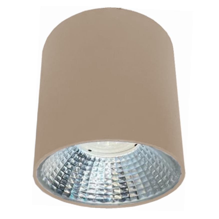 10x10 cm Bej-Krom Sıva Üstü Silindir Spot