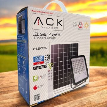 ACK AT65-05032 50 Watt Solar Projektör - Beyaz Işık (6500K)