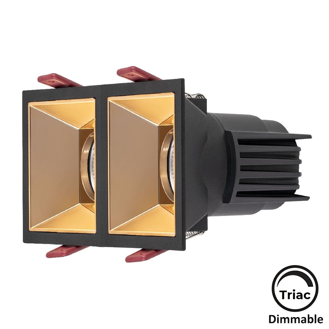 MOLLED MOL4161M Triac Dimli 2x8 Watt Siyah-Gold Sıva Altı İkili LED Spot (SAMSUNG/OSRAM/PHILIPS LED & EAGLERISE/PHILIPS/LIFUD Driver)