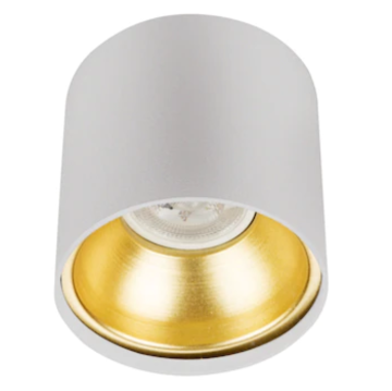 10x10 cm Beyaz-Gold Sıva Üstü Silindir Spot