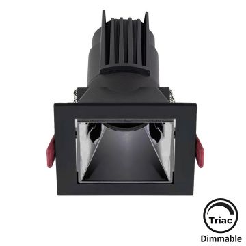 MOLLED MOL4163M Triac Dimli 12 Watt Siyah-Platin Sıva Altı Kare LED Spot (SAMSUNG/OSRAM/PHILIPS LED & EAGLERISE/PHILIPS/LIFUD Driver)