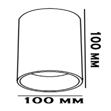 10x10 cm Siyah-Gold Sıva Üstü Silindir Spot