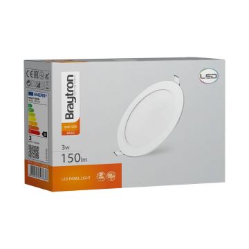 Braytron BP01-30300 3 Watt Sıva Altı Yuvarlak LED Panel - Gün Işığı (3000K)