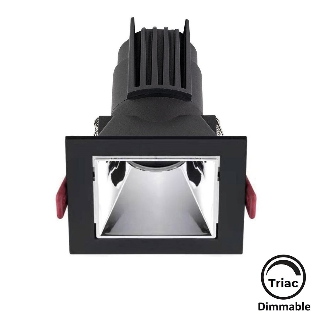 MOLLED MOL4162M Triac Dimli 8 Watt Siyah-Krom Sıva Altı Kare LED Spot (SAMSUNG/OSRAM/PHILIPS LED & EAGLERISE/PHILIPS/LIFUD Driver)