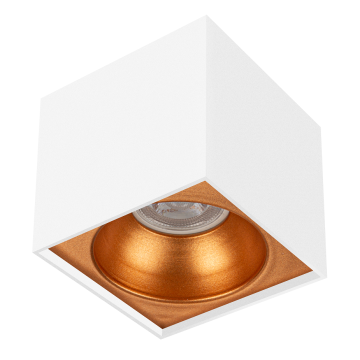 10x10x10 cm Beyaz-Bakır Sıva Üstü Spot