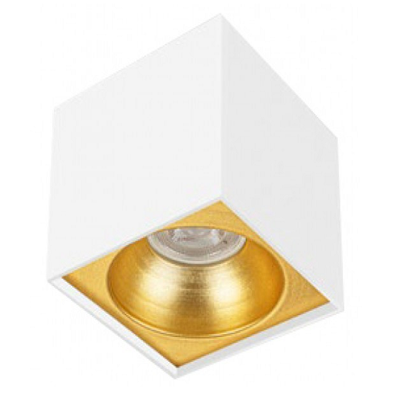 10x10x10 cm Beyaz-Gold Sıva Üstü Spot