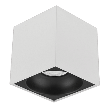 10x10x10 cm Beyaz-Siyah Sıva Üstü Spot