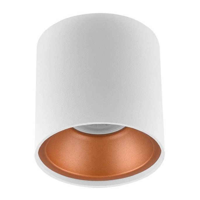 MOLLED MOL362-4 10x10 cm Beyaz-Bakır Sıva Üstü Silindir Spot Kasası (Metal - GU10 Duylu)