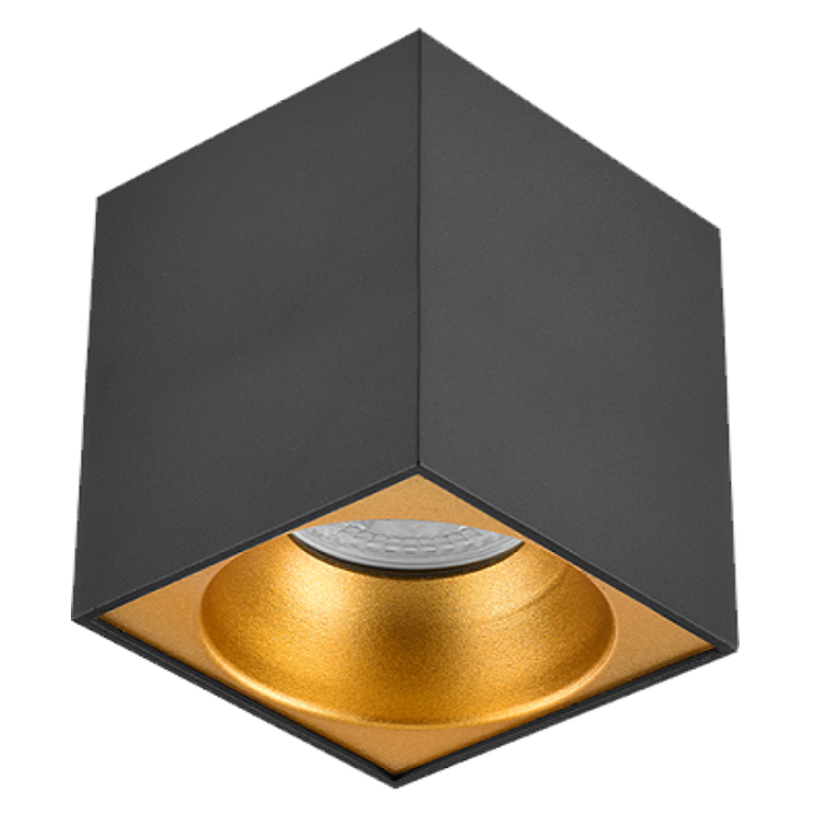 10x10x10 cm Siyah-Bakır Sıva Üstü Spot