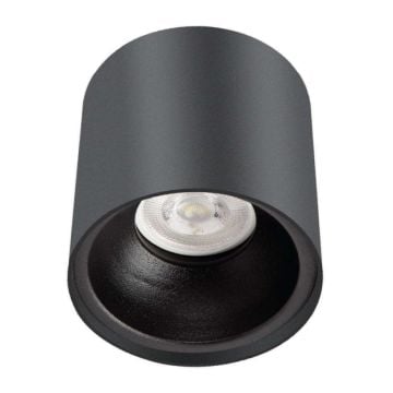 MOLLED MOL362-2 10x10 cm Siyah Sıva Üstü Silindir Spot Kasası (Metal - GU10 Duylu)