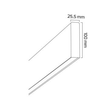 GOYA GY 8050-90 Siyah/Beyaz Kasa 26 Watt 90 cm Lineer Sarkıt Avize